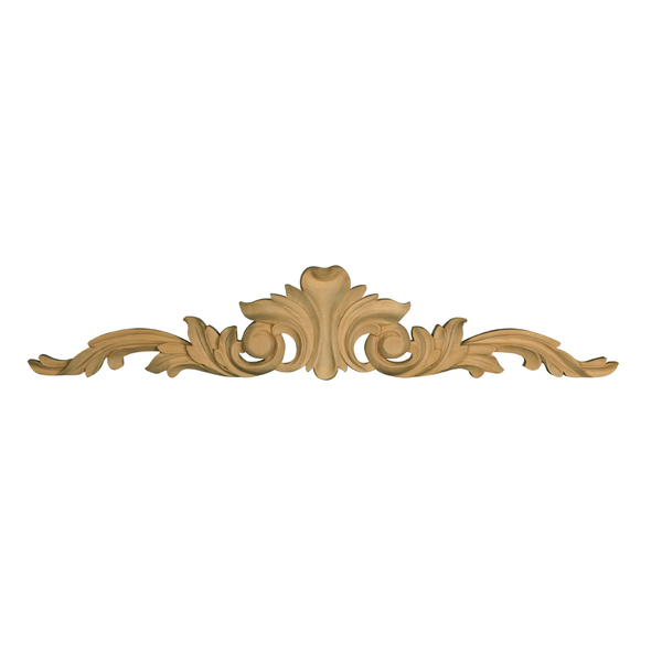 Osborne Wood Products 20 x 3 3/4 x 1 1/2 Covered Acanthus Leaf Pull (Oversized) in Rubberwoo 891901RW